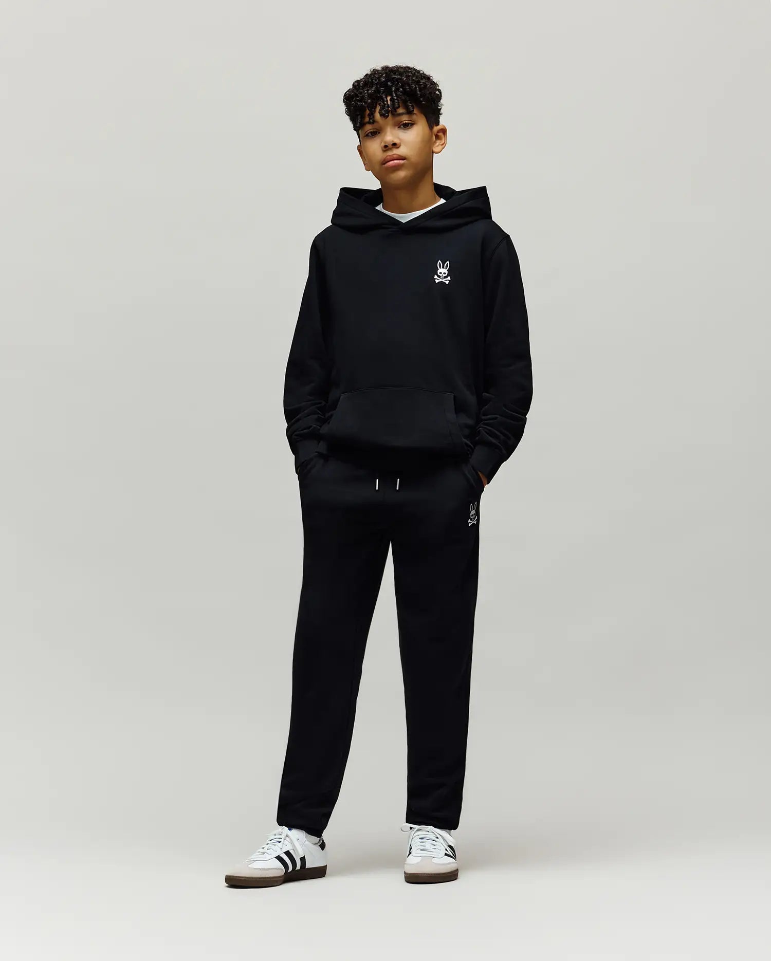 Psycho Bunny Kids Bottoms KIDS TIMOTHY 4K BUNNY JOGGER KB0800014 jogger nero elasticizzato