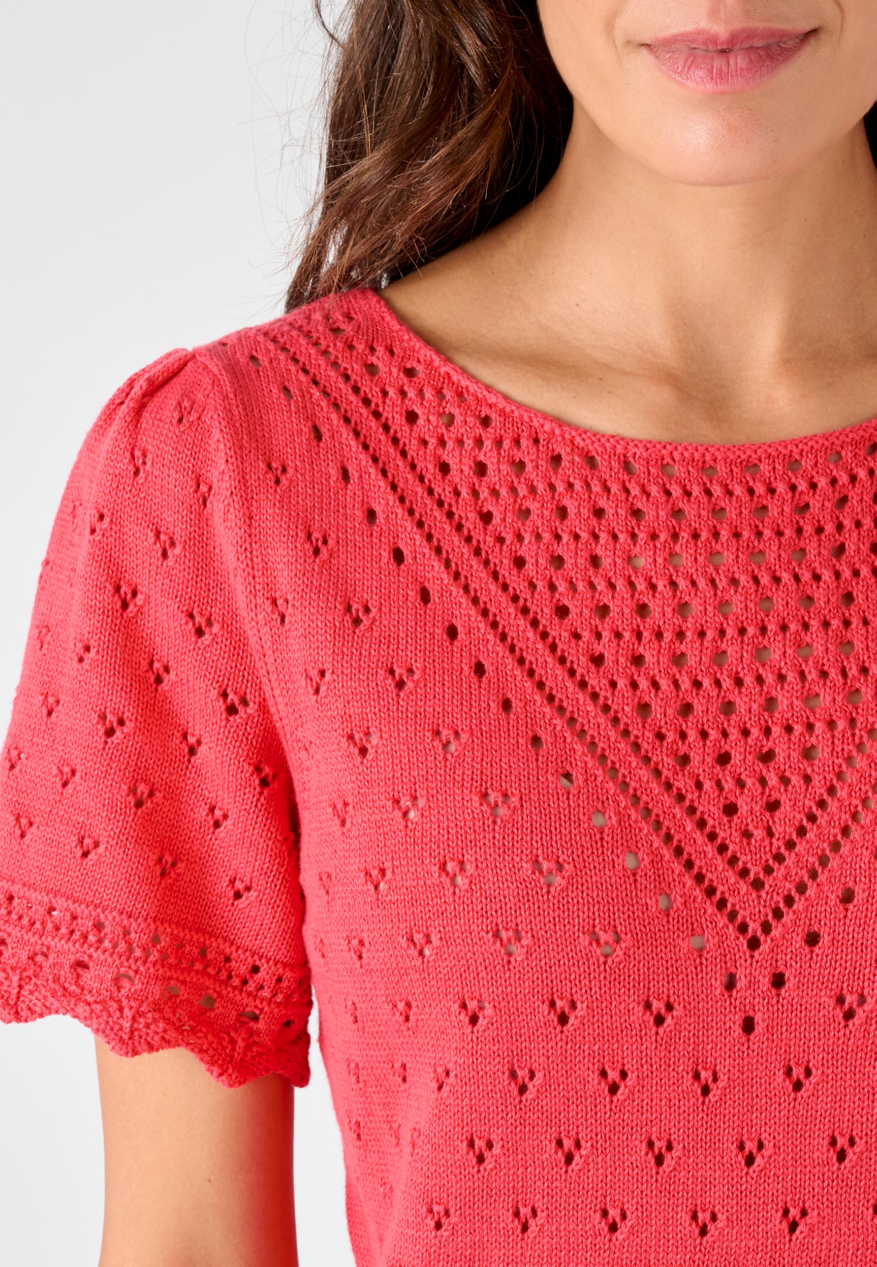 Damart Prêt-à-porter Maglione Gioco Di Maglia Fantasia maglione in cotone