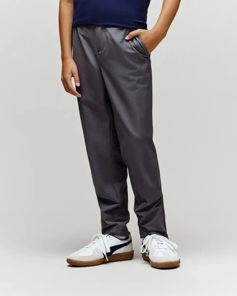 Psycho Bunny Kids Bottoms Mathieu Commuter Pant KB0600002 pantaloni Blackened Pearl elasticizzati