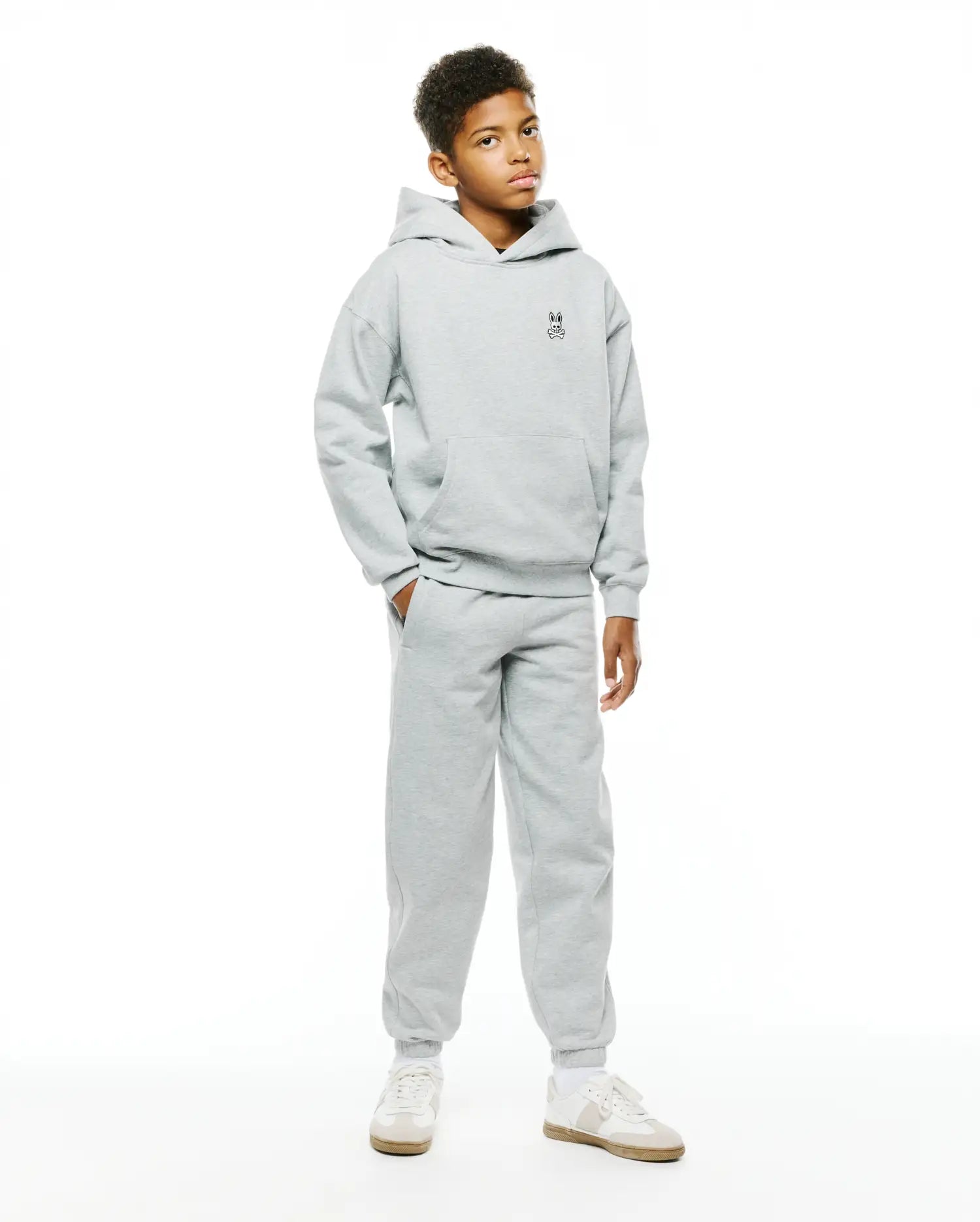 Psycho Bunny Kids Sweatshirts & Hoodies Kids' Terrence Fleece Hoodie felpa grigia oversize
