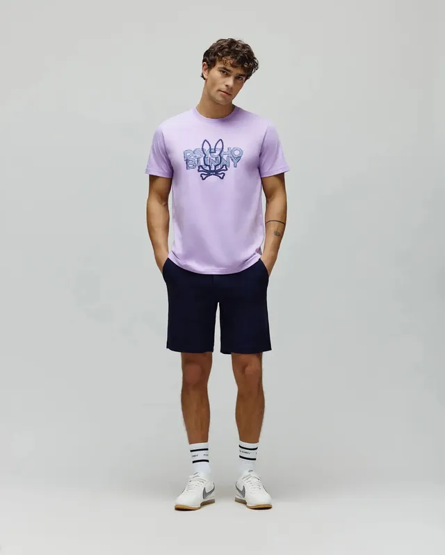 Psycho Bunny Shiro Twill Short 8 1/2" MB0700033 bermuda Baritone Blue 423 elasticizzata