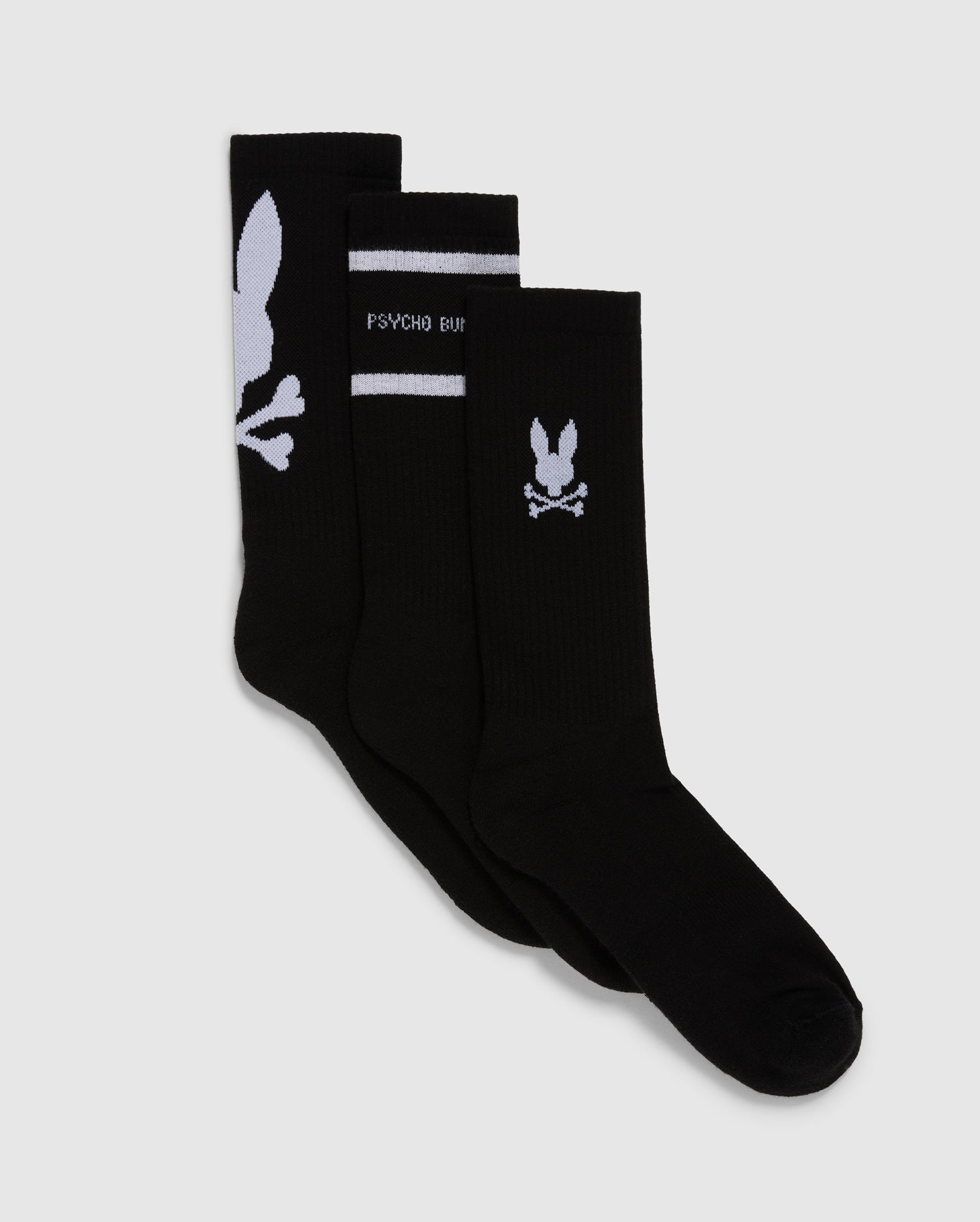 Psycho Bunny Accessories Mens 3 Pack Sport Sock B6F997D200 calze nere 3 paia
