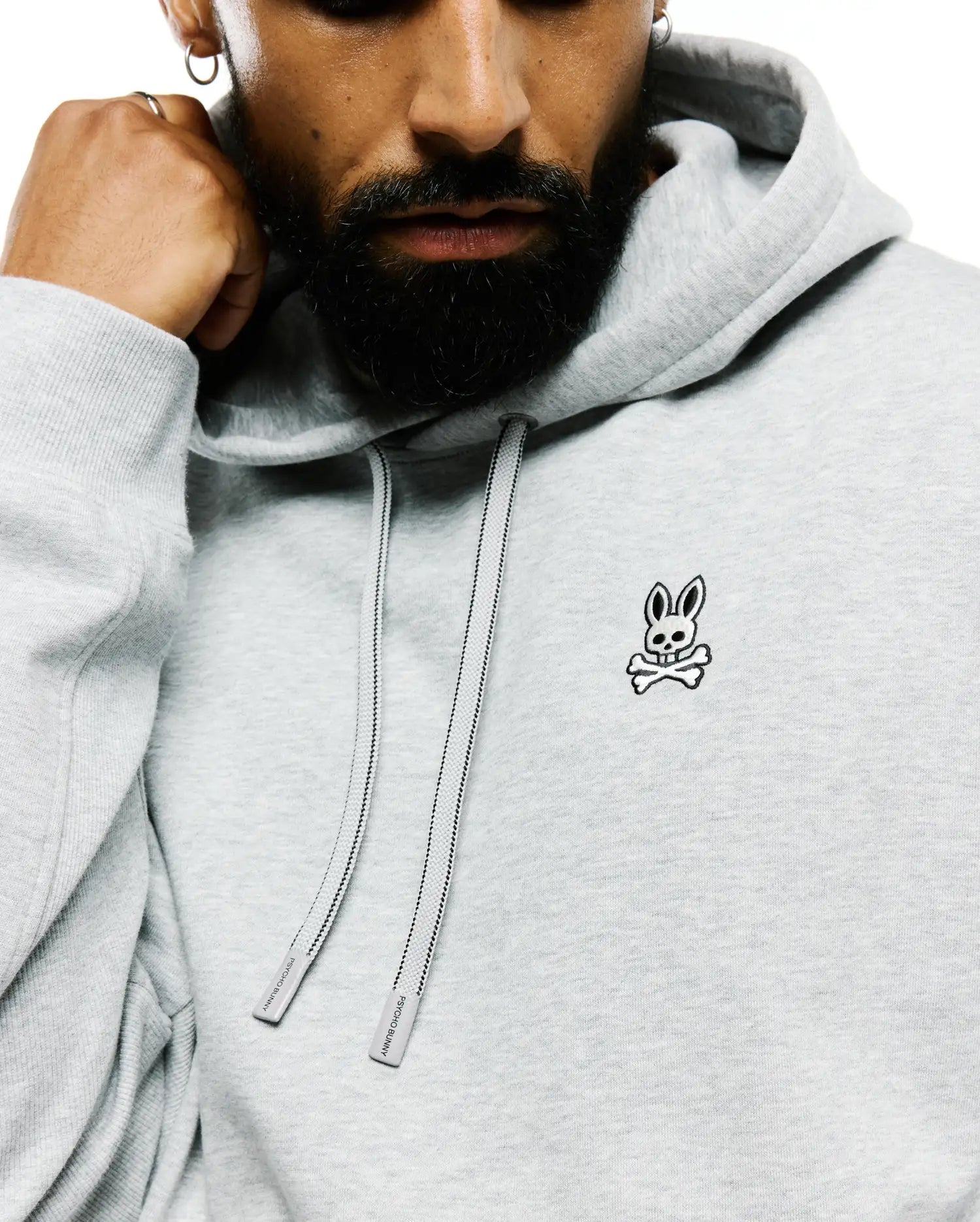Psycho Bunny Terrence Fleece Hoodie MT0500254 felpa grigia XXS-XXXL