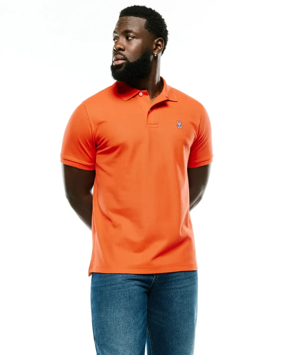 Psycho Bunny Men's Polos MEN'S CLASSIC PIMA PIQUE POLO - B6K001F200 polo arancione Pima