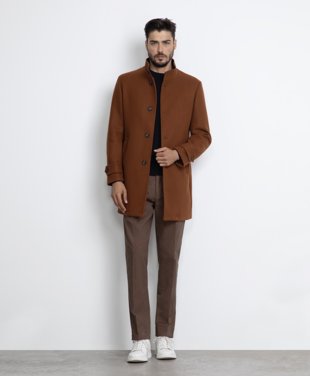 Markup Uomo Cappotti Cappotto collo lupetto panno uomo
