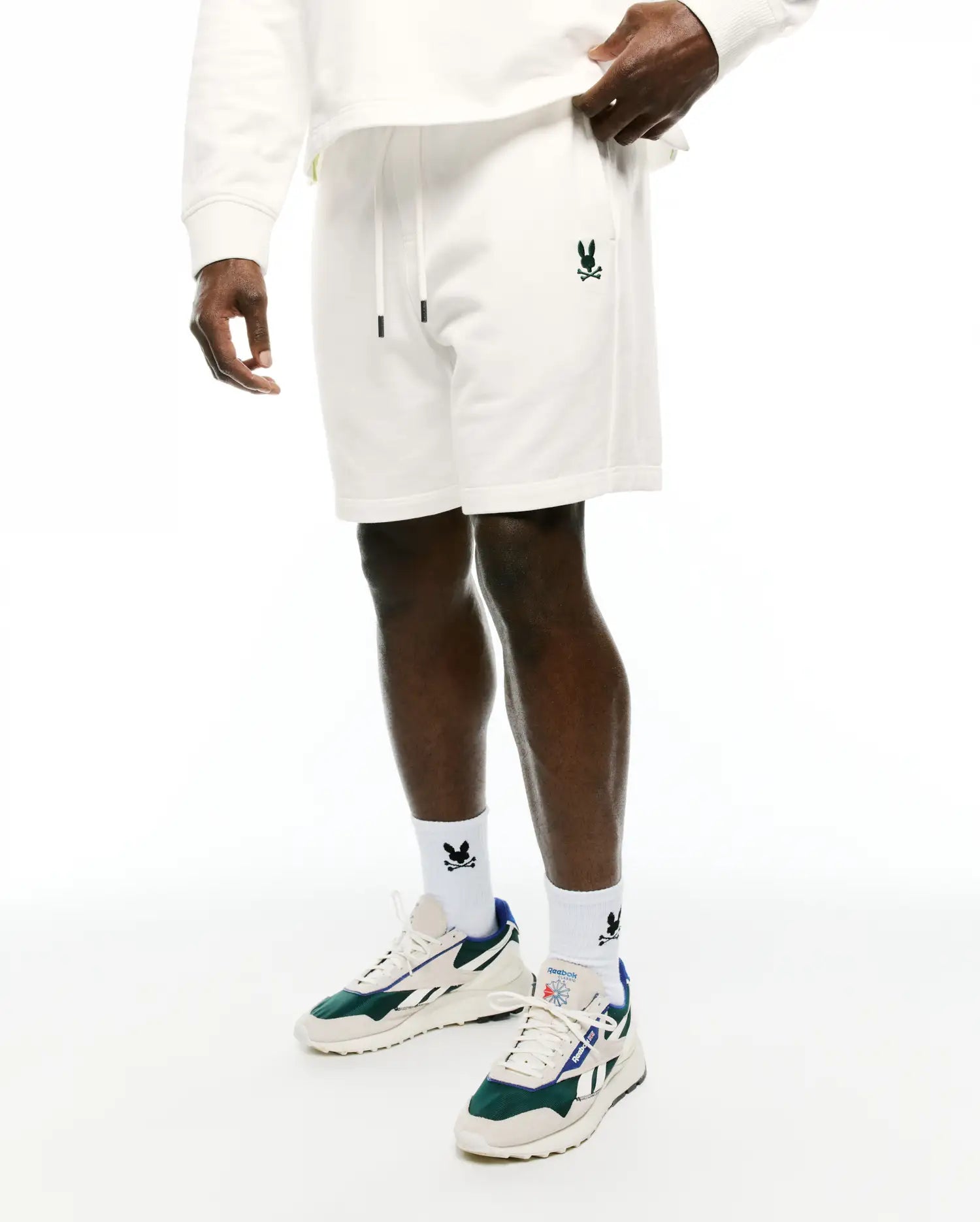 Psycho Bunny Men's Shorts Gabe French Terry pantaloncini Ecru