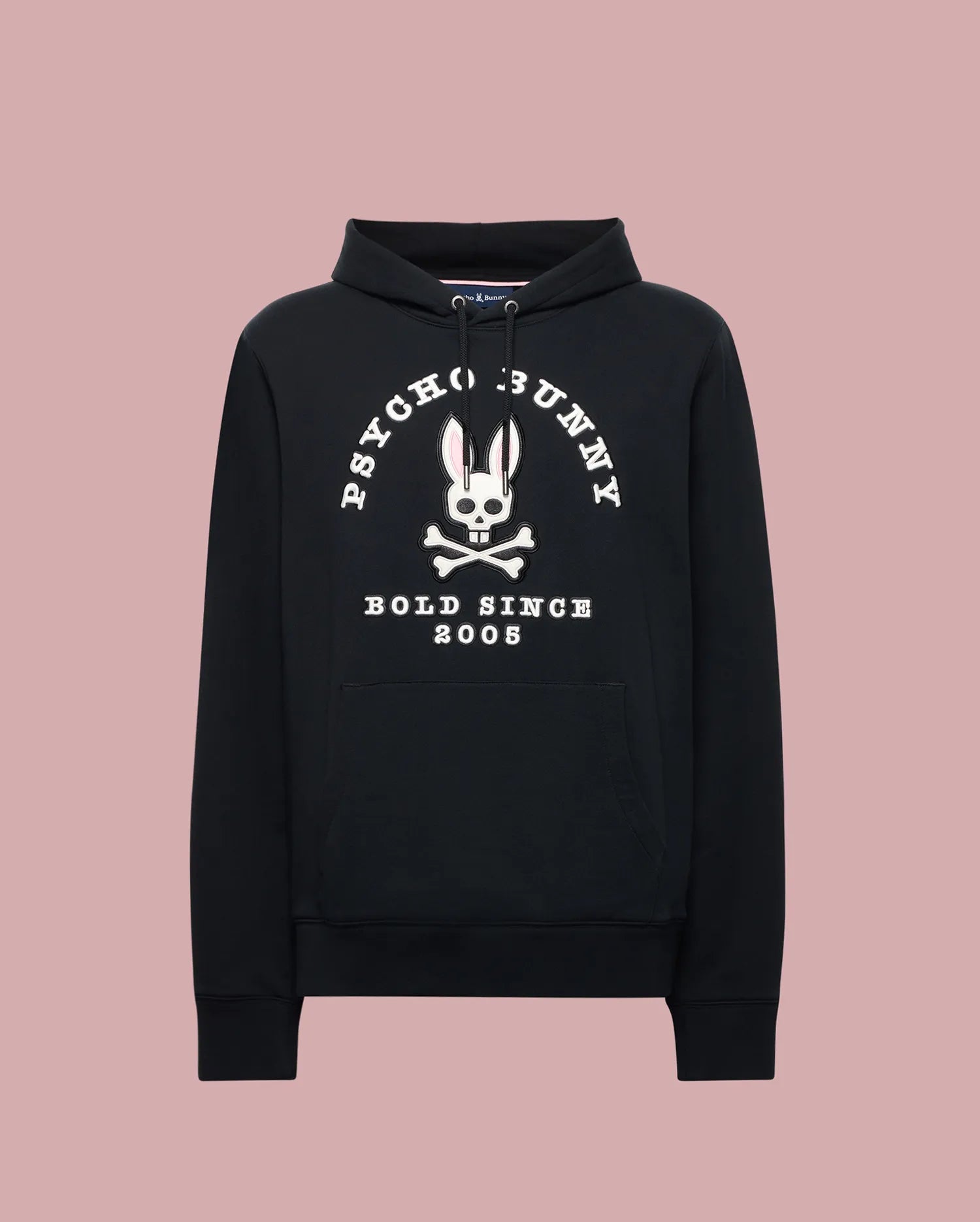 Psycho Bunny Men's Sweatshirts & Hoodies Archive Hoodie felpa nera in cotone
